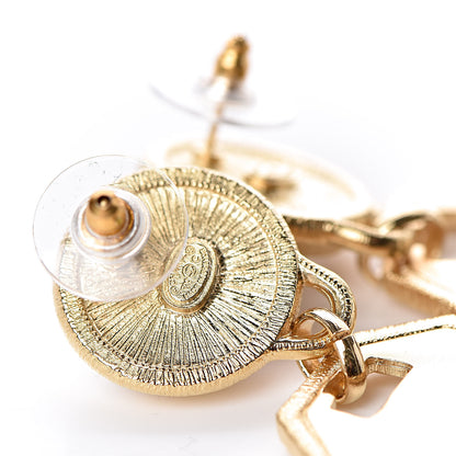 Chanel Pearl CC Tags Drop Earrings Gold 4 of 5
