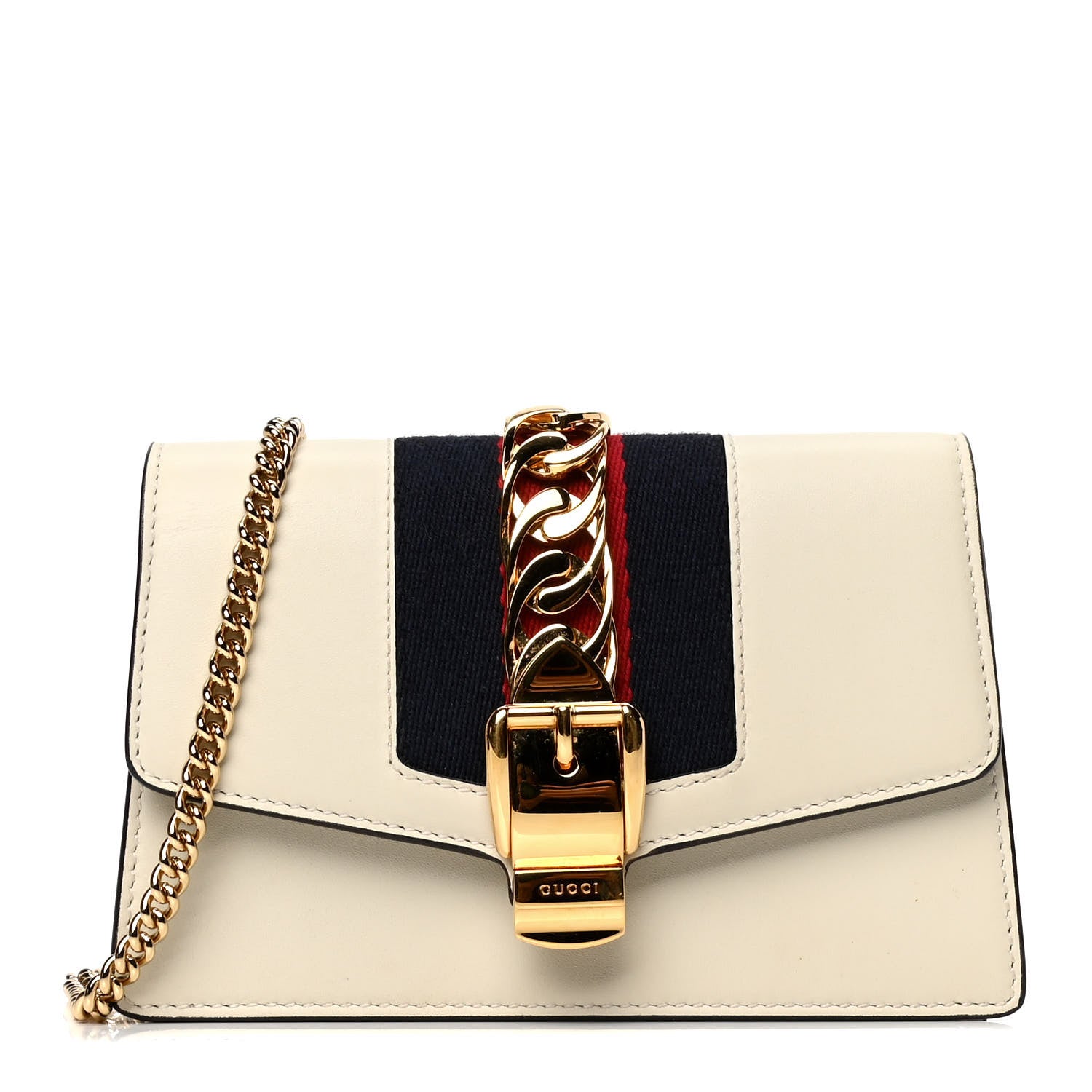 Gucci Calfskin Super Mini Sylvie Chain Shoulder Bag White 1 of 6