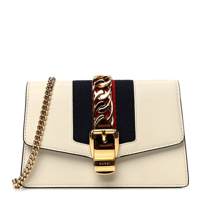 Gucci Calfskin Super Mini Sylvie Chain Shoulder Bag White 1 of 6