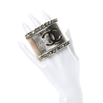 Chanel Metallic Aged Calfskin Chain CC Cuff Gold 2 of 6
