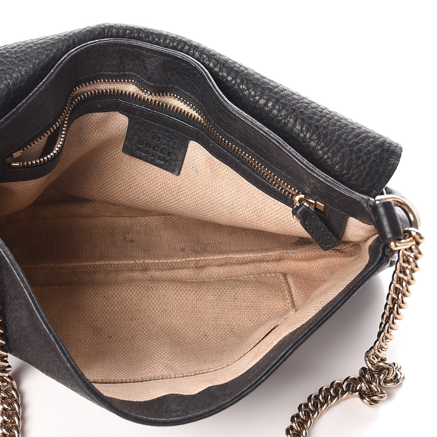 Gucci Pebbled Calfskin Medium Soho Flap Crossbody Black 5 of 11