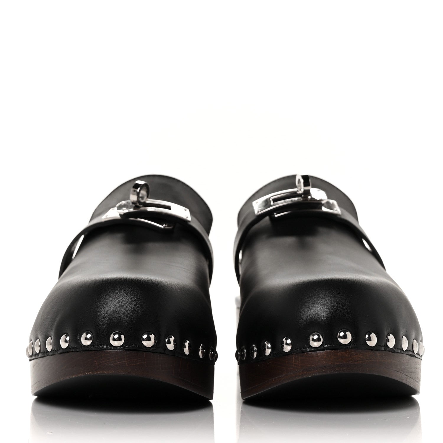 Hermes Calfskin Carlotta Mules 37 Black 2 of 8