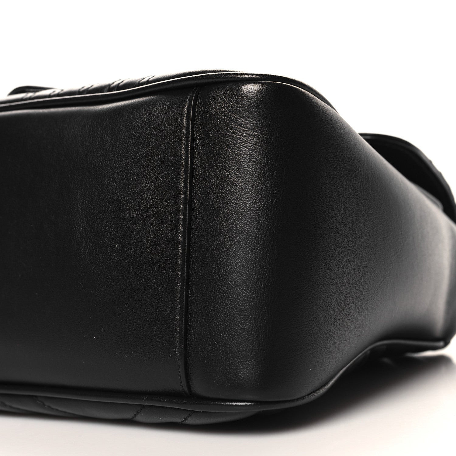 Gucci Calfskin Matelasse Small GG Marmont Top Handle Shoulder Bag Black 10 of 10