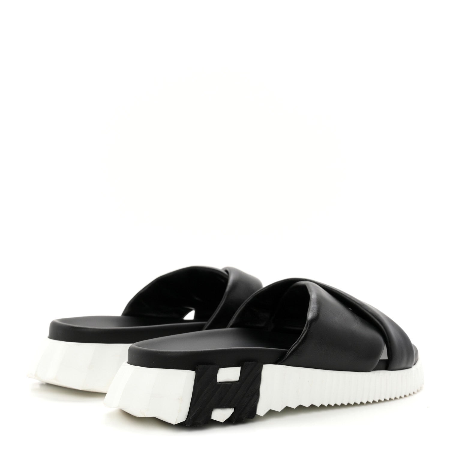 Hermes Nappa Womens Infra Sandals 35.5 Black 5 of 9