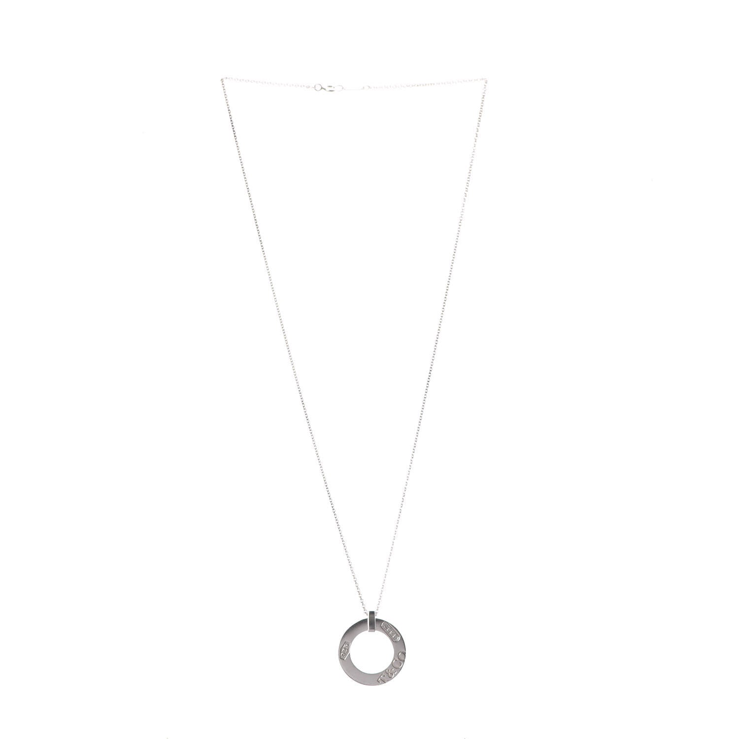 Tiffany Sterling Silver 1837 Open Circle Pendant Necklace 3 of 6
