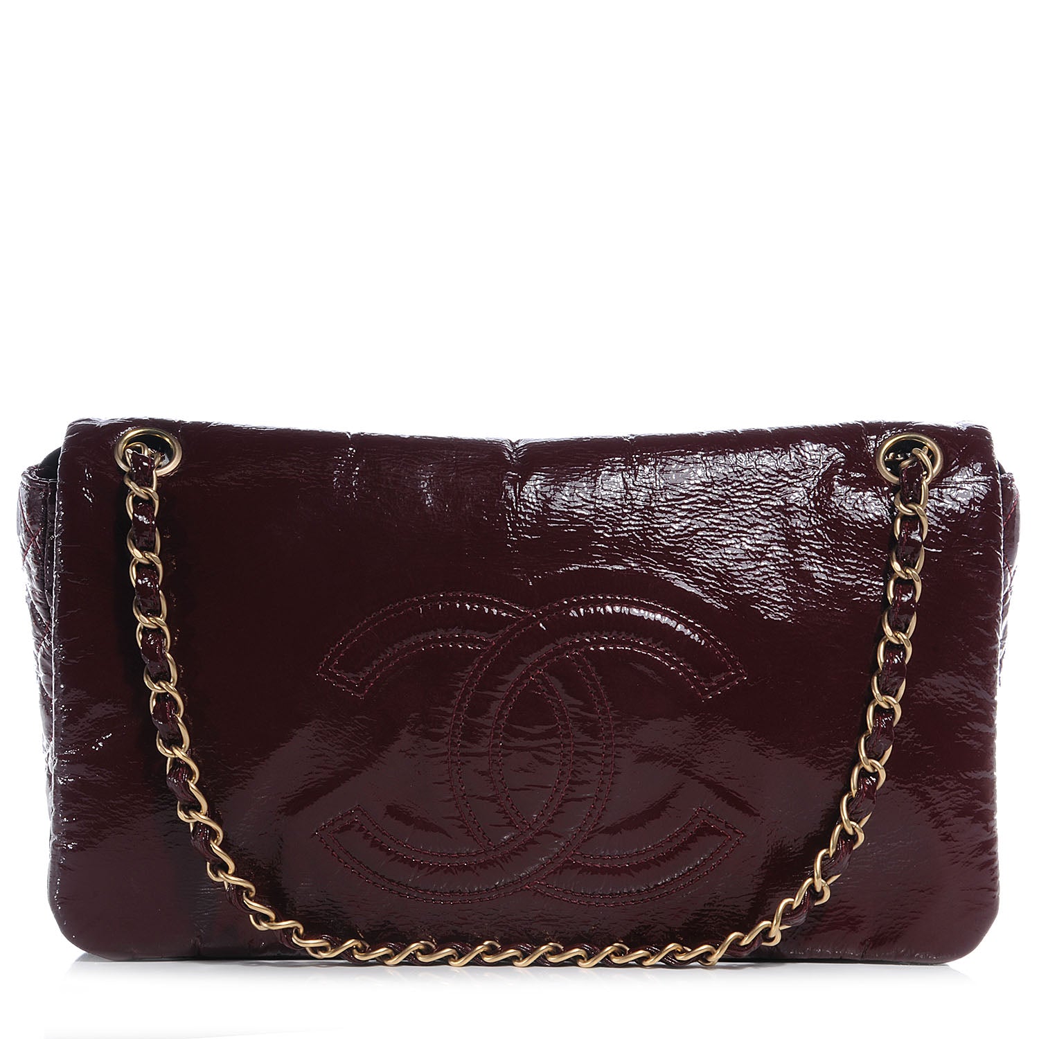 Chanel Vinyl Rock and Chain Medium Flap Bordeaux 1 of 9
