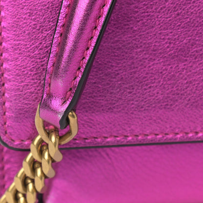 Saint Laurent Metallic Calfskin Small Monogram Sunset Fuchsia 9 of 10