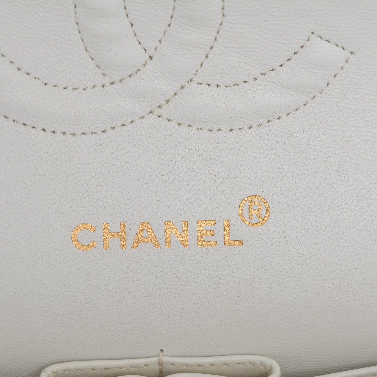 Lambskin Quilted Medium Double Flap White