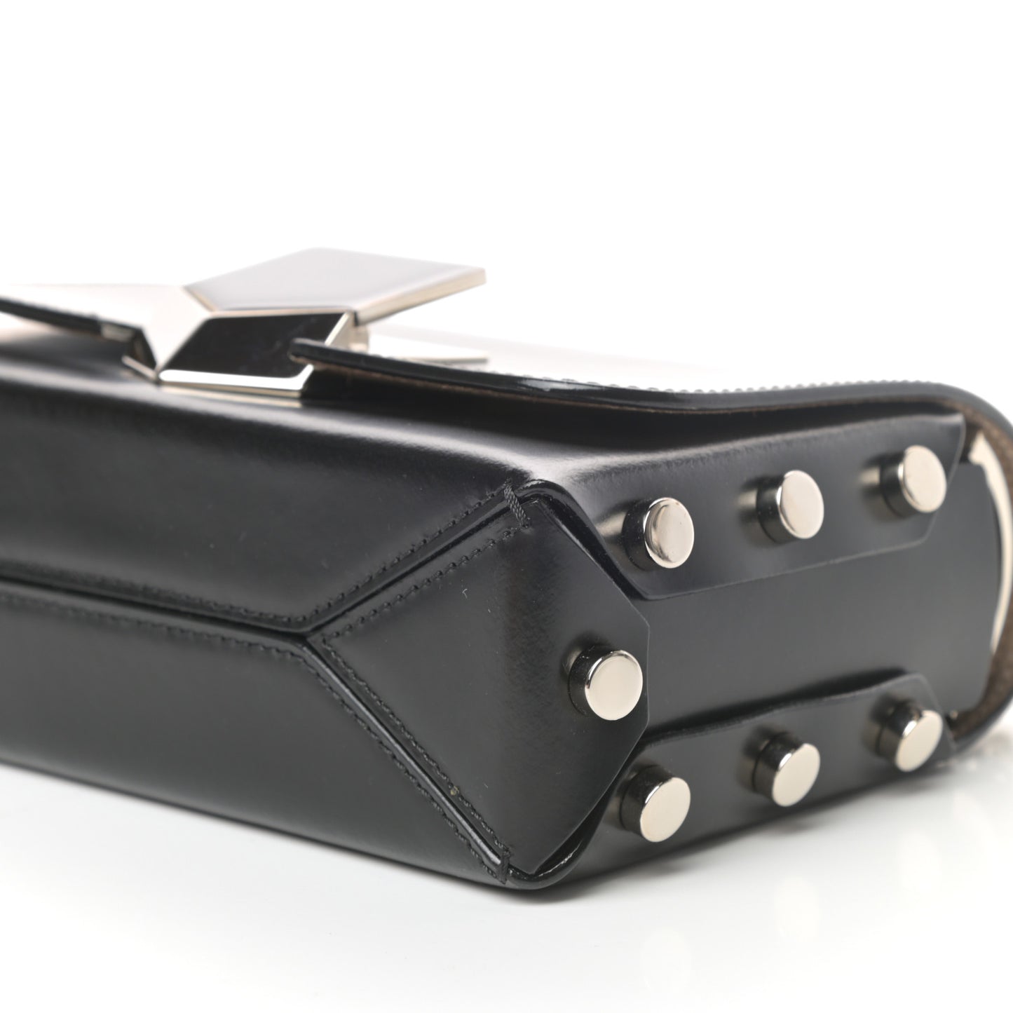 Smooth Calfskin Lockett Petite Shoulder Bag Black