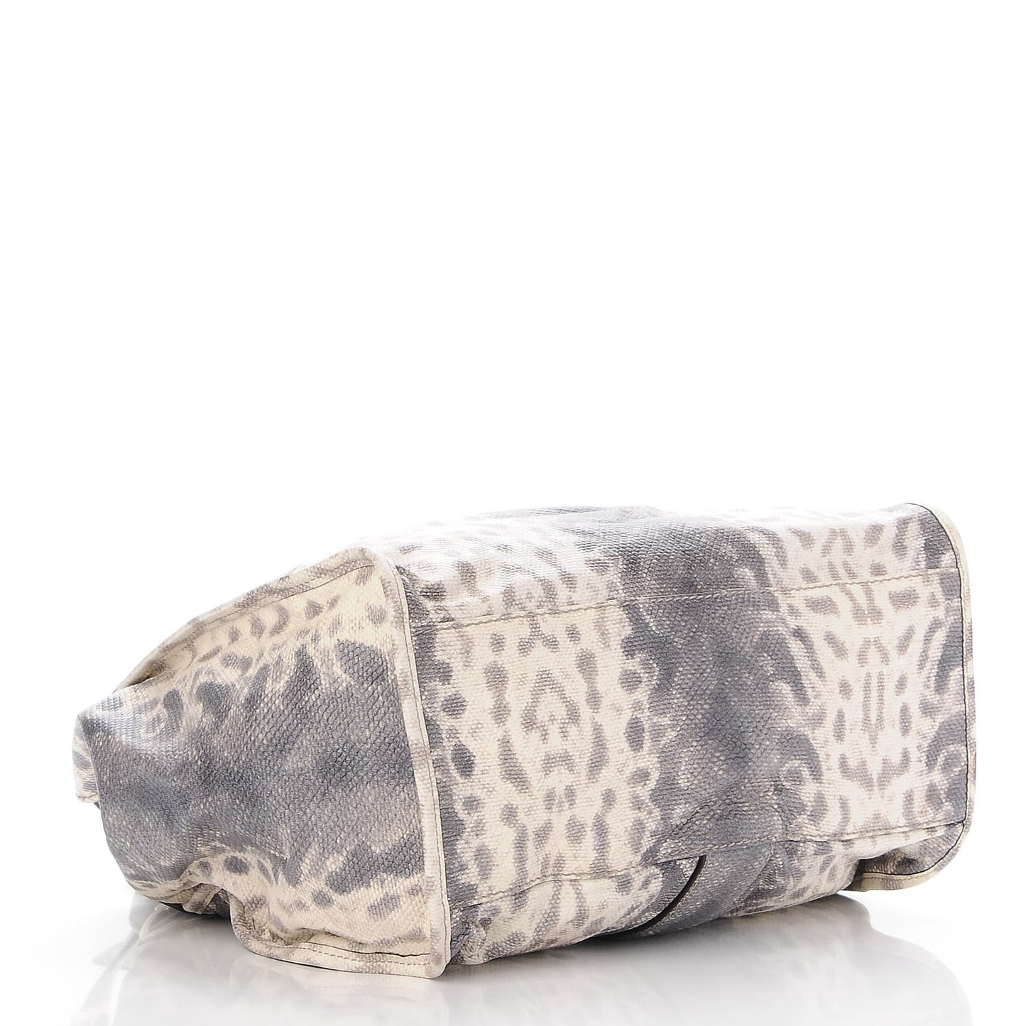 Calfskin Animalier Karung Printed Medium Soft Stirrup Shoulder Bag Gray