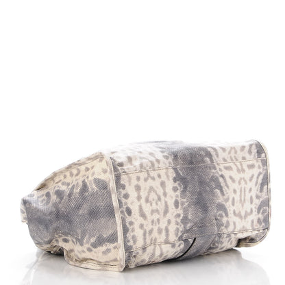 Gucci Calfskin Animalier Karung Printed Medium Soft Stirrup Shoulder Bag Gray 4 of 7