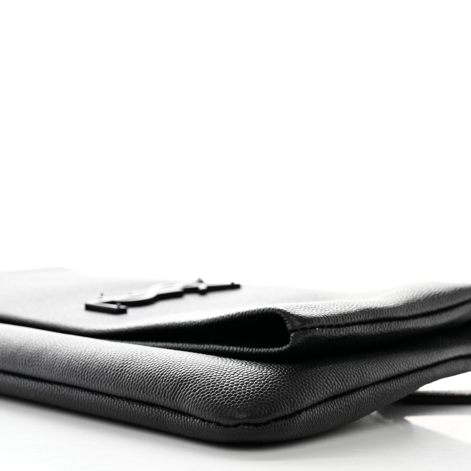 Saint Laurent Grain De Poudre West Hollywood Monogram Fold Over Clutch Black 10 of 14