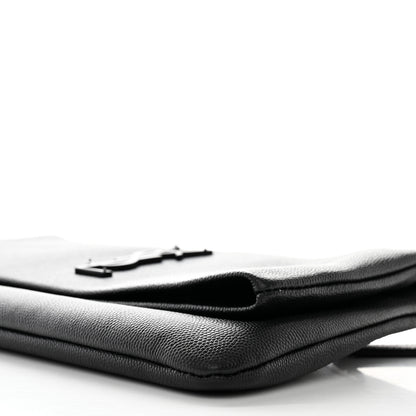 Saint Laurent Grain De Poudre West Hollywood Monogram Fold Over Clutch Black 10 of 14