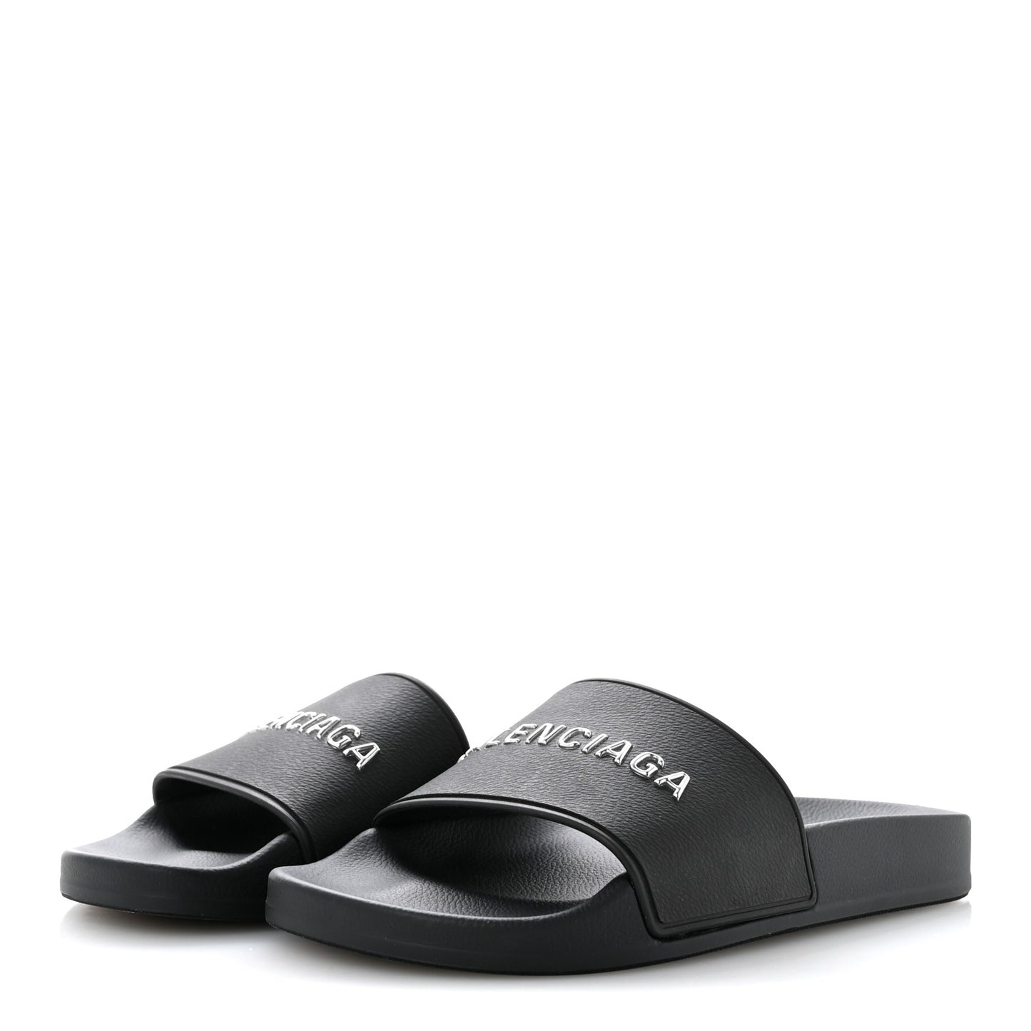 Rubber Womens Logo Pool Slide Sandals 35 Black