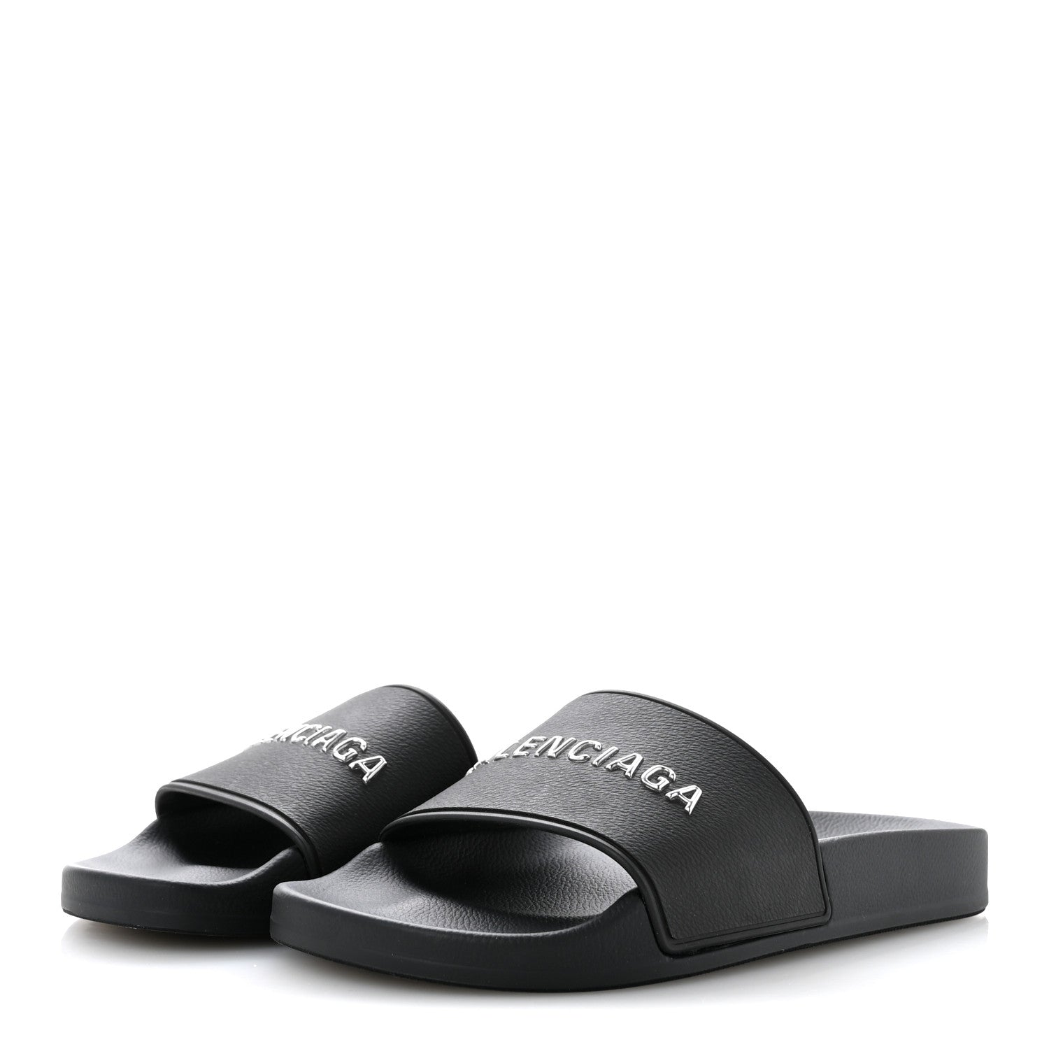 Balenciaga Rubber Womens Logo Pool Slide Sandals 35 Black 4 of 9