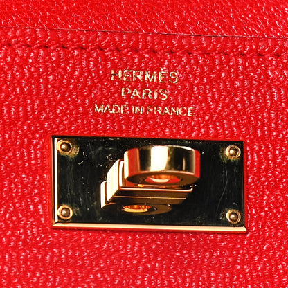 Hermes Chevre Mysore Kelly Pocket Compact Wallet Rouge de Coeur 11 of 12