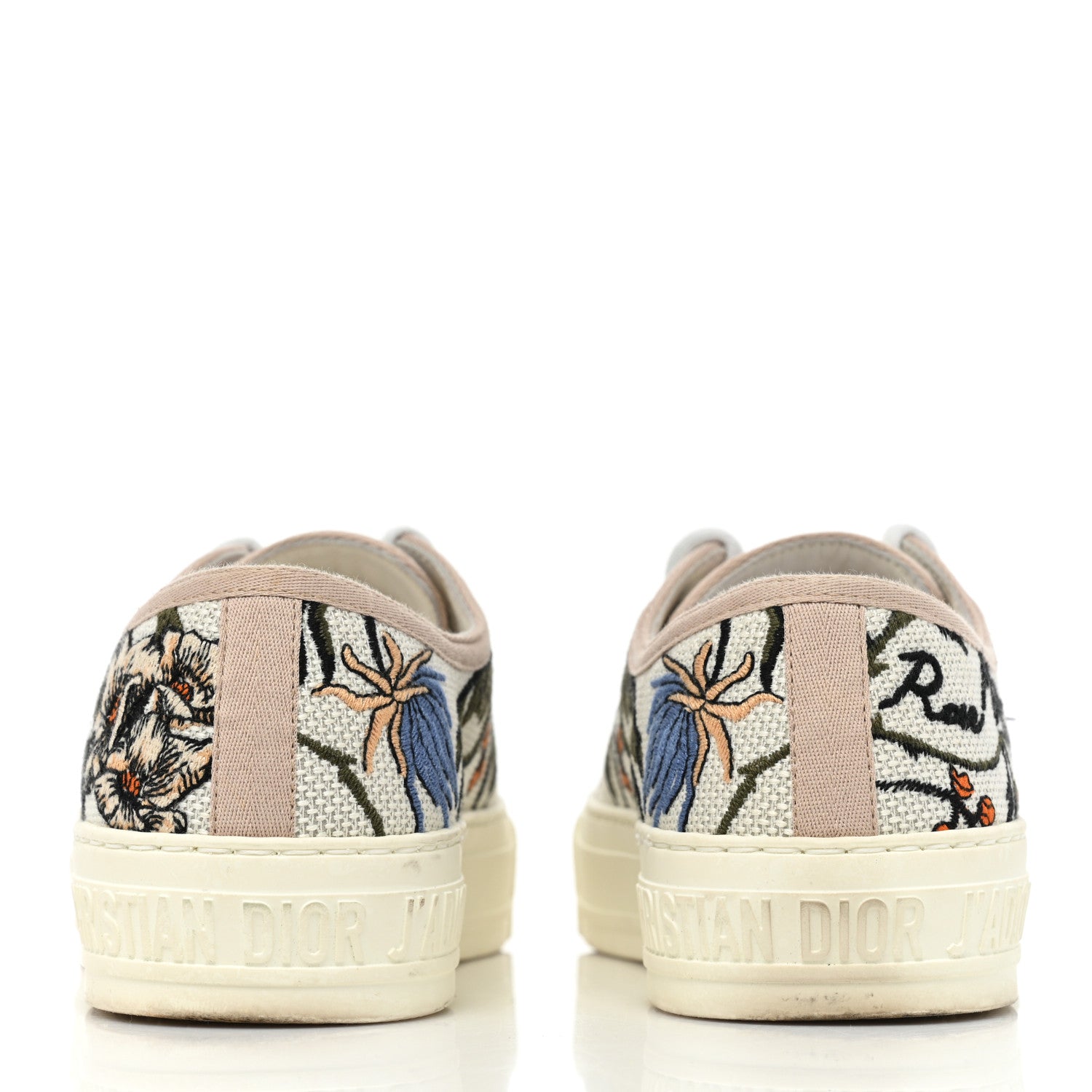Christian Dior Canvas Rosa Mutabilis Embroidered Womens Walk'N'Dior Low Top Sneakers 36.5 Multicolor 4 of 12