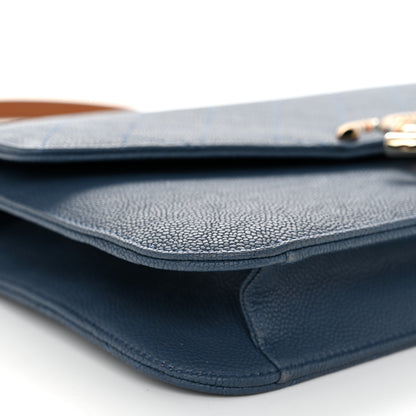 Chanel Grained Calfskin Quilted Cuba Flap Blue 9 of 11