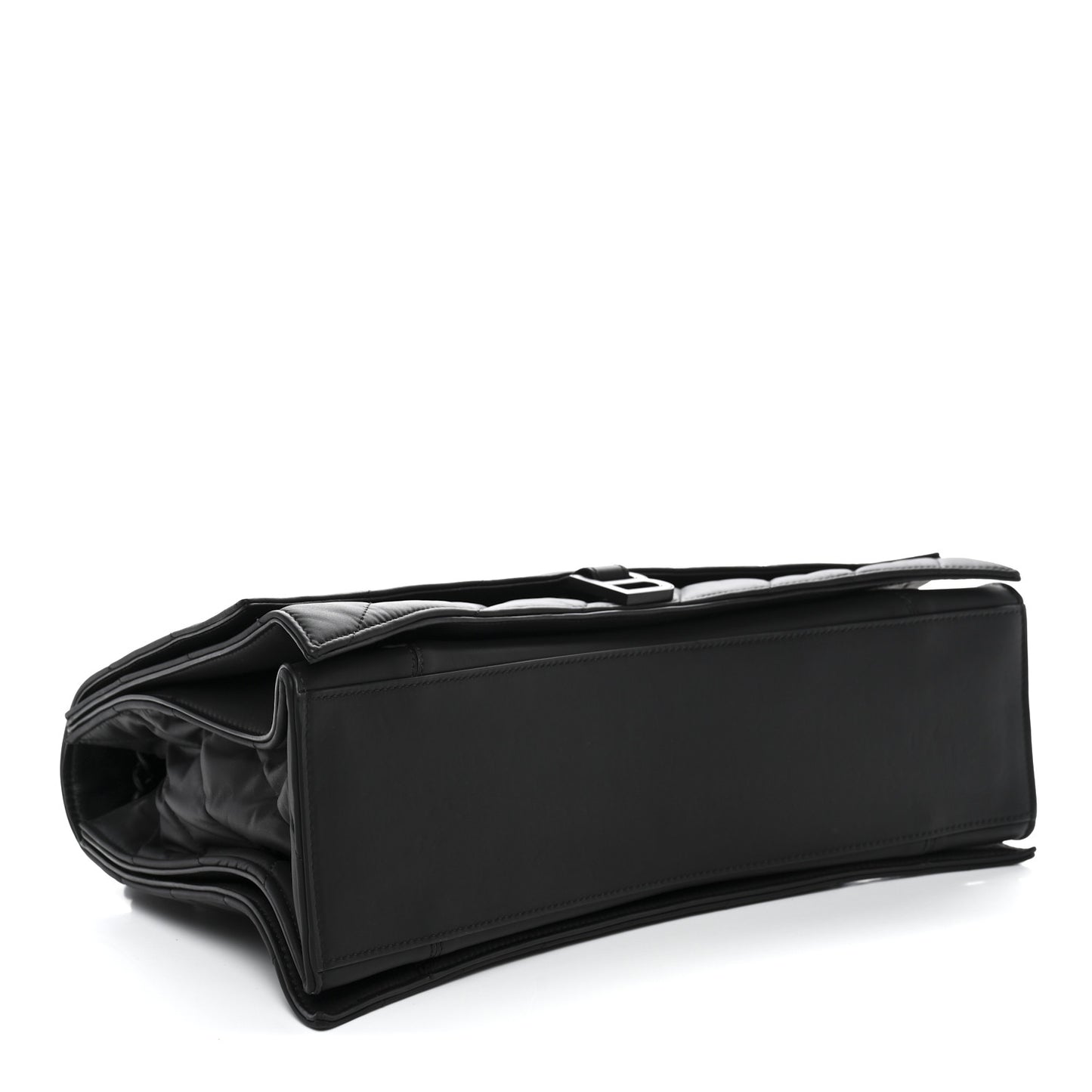 Satin Lambskin Quilted Matte Black Hardware Large Crush Chain Bag Black