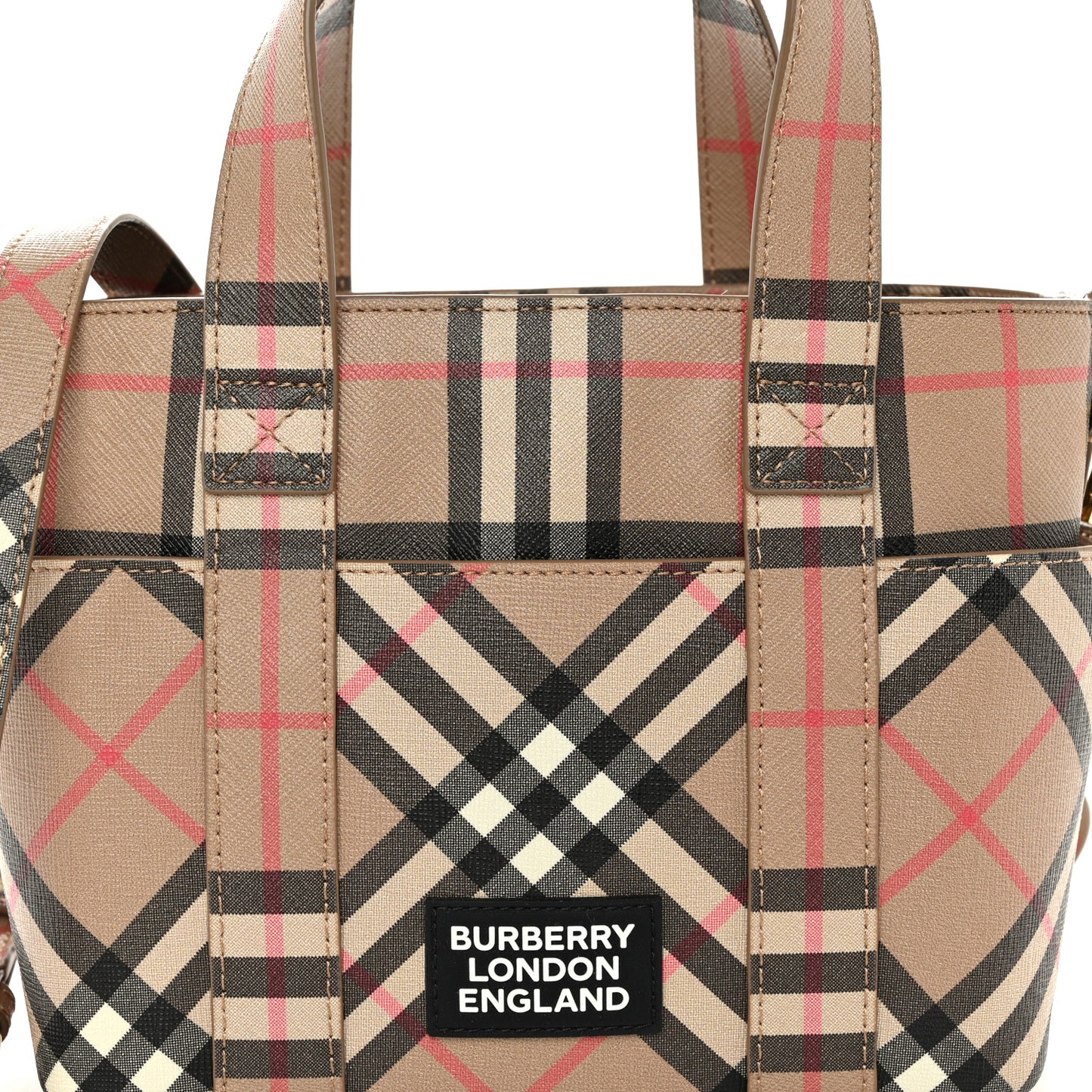E-Canvas Check Daphne Tote Archive Beige
