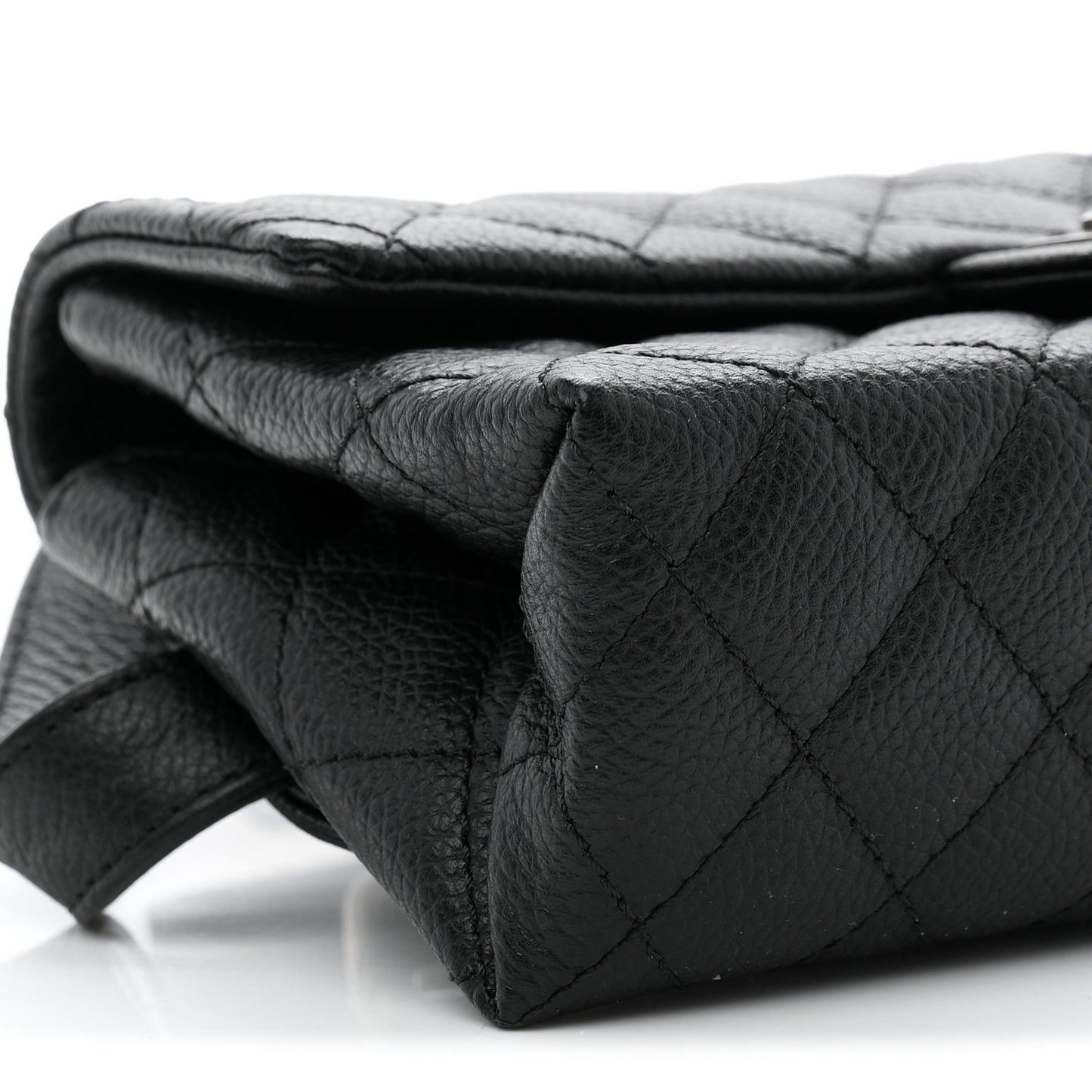 Grained Calfskin Quilted 2.55 Reissue Flap Belt Bag Clutch Black