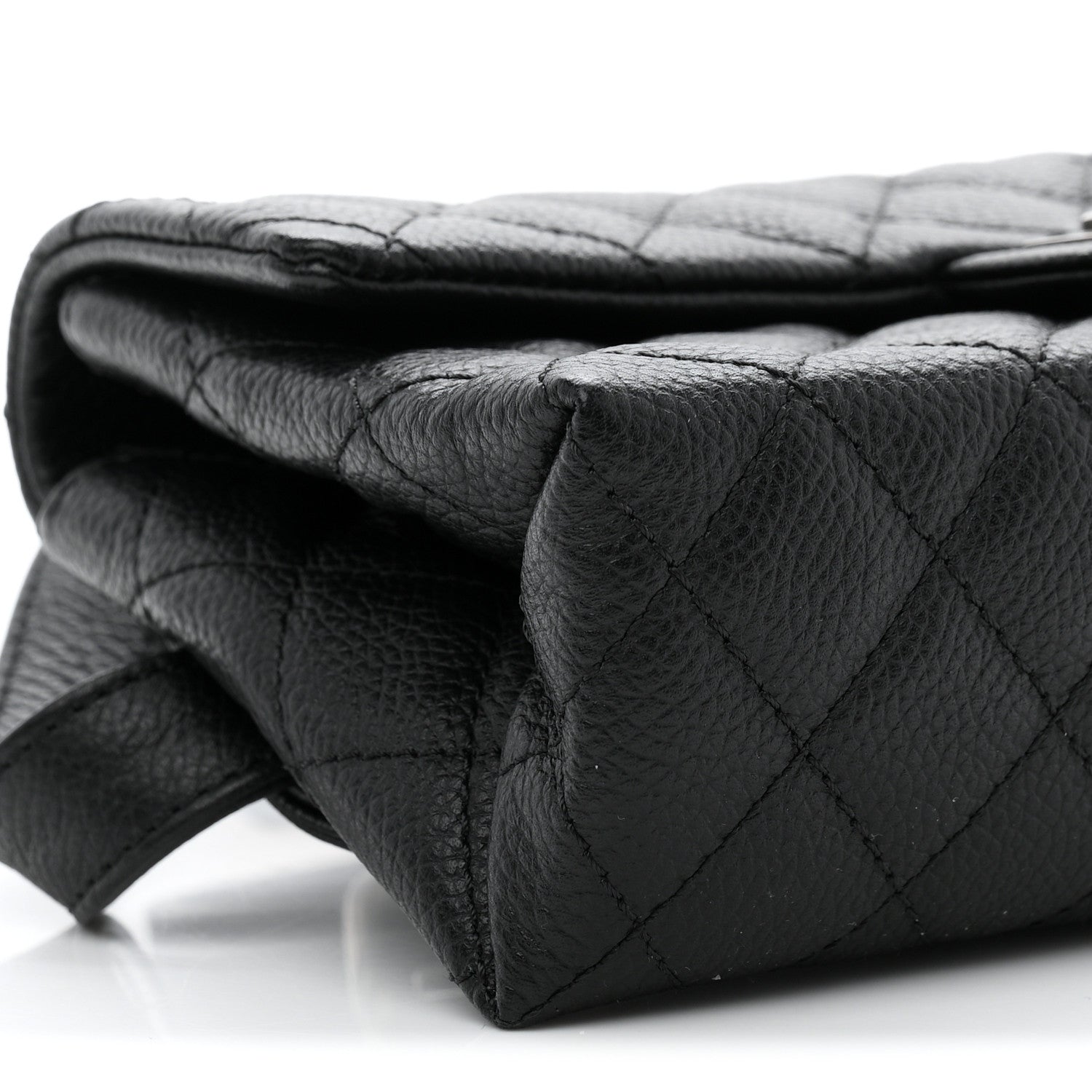 Chanel Grained Calfskin Quilted 2.55 Reissue Flap Belt Bag Clutch Black 10 of 11