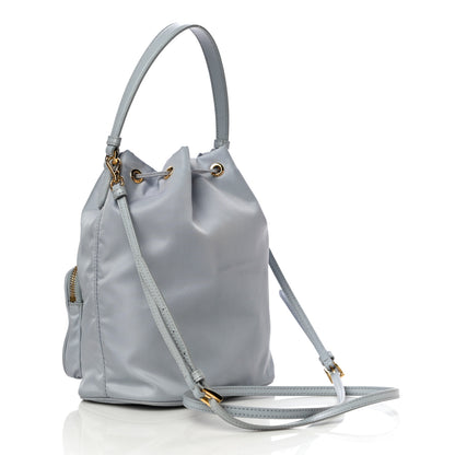 Prada Re-Nylon Saffiano Duet Bucket Crossbody Bag Fiordaliso 3 of 10