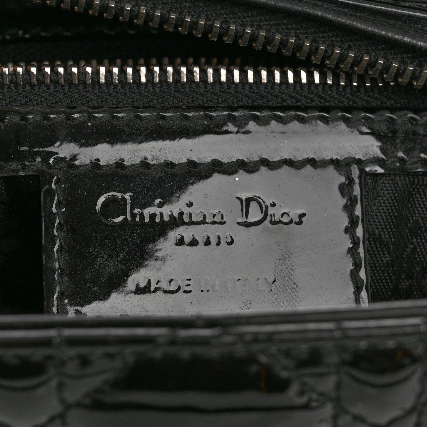 Patent Cannage Medium Lady Dior Black