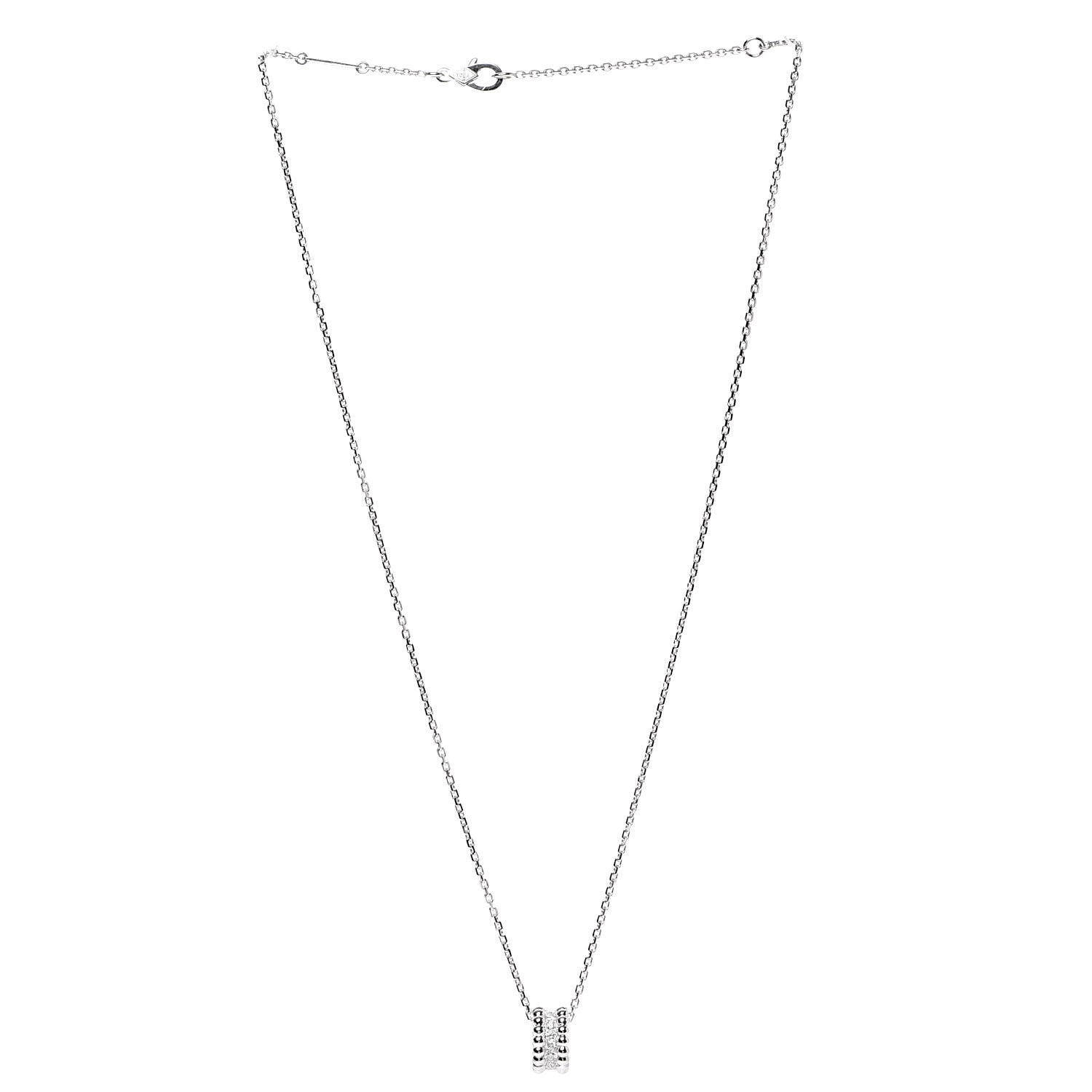 Van Cleef & Arpels 18K White Gold Diamond Small Perlee Pendant Necklace 3 of 7