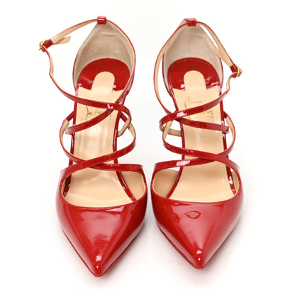 Christian Louboutin Patent Crossfliketa 100 Pumps 37.5 Flamenco 3 of 8