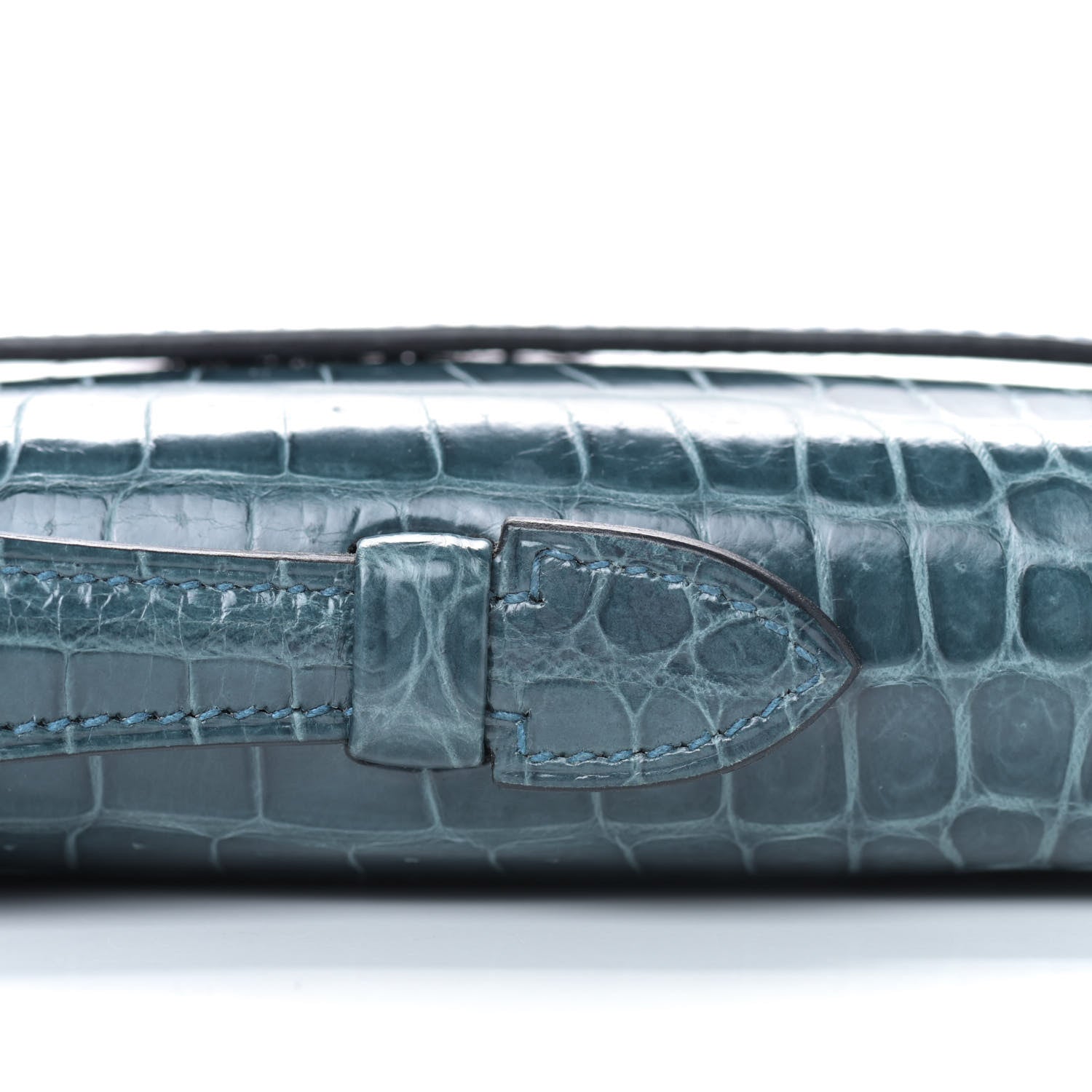 Hermes Shiny Porosus Crocodile Kelly Cut Pochette Colvert 8 of 23