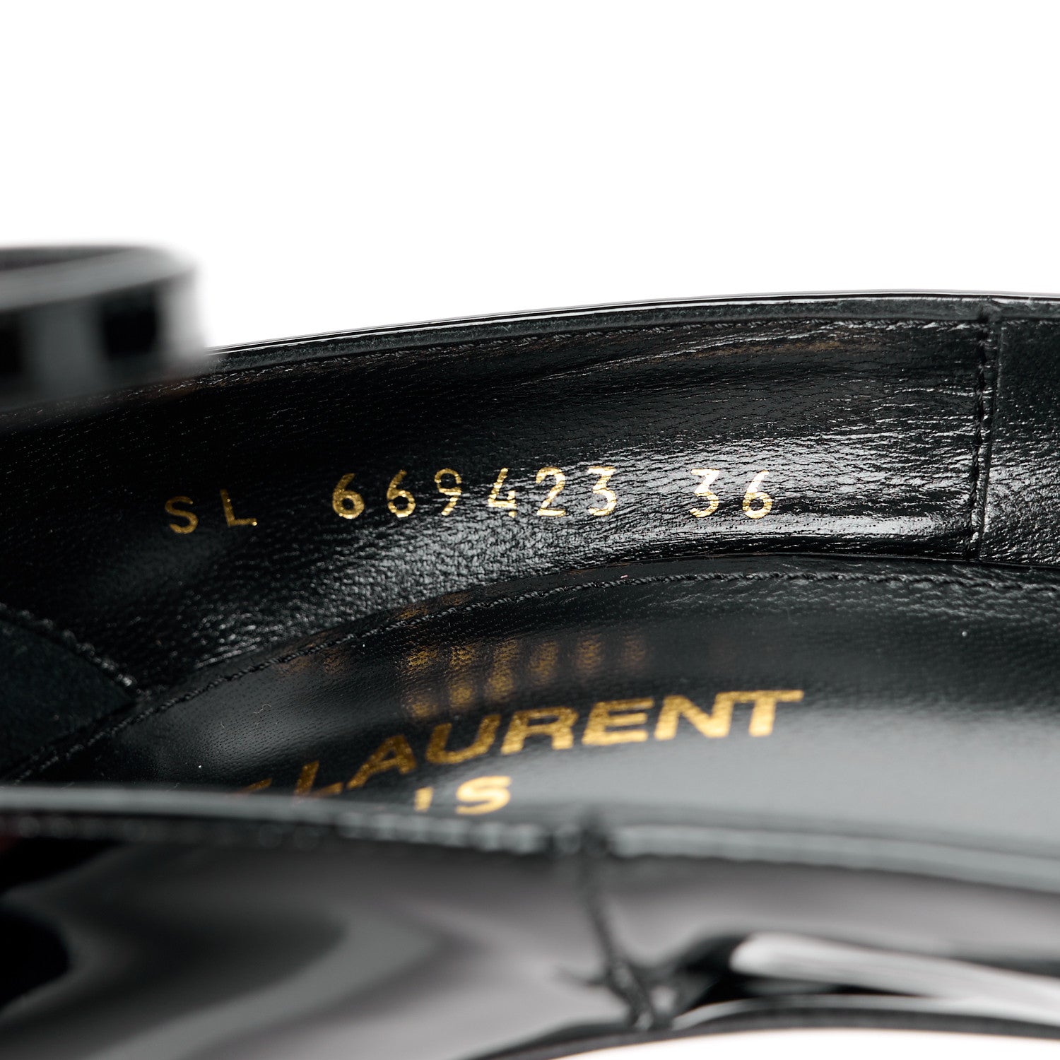 Saint Laurent Patent Calfskin Opyum 110 Sandals 36 Black 8 of 9