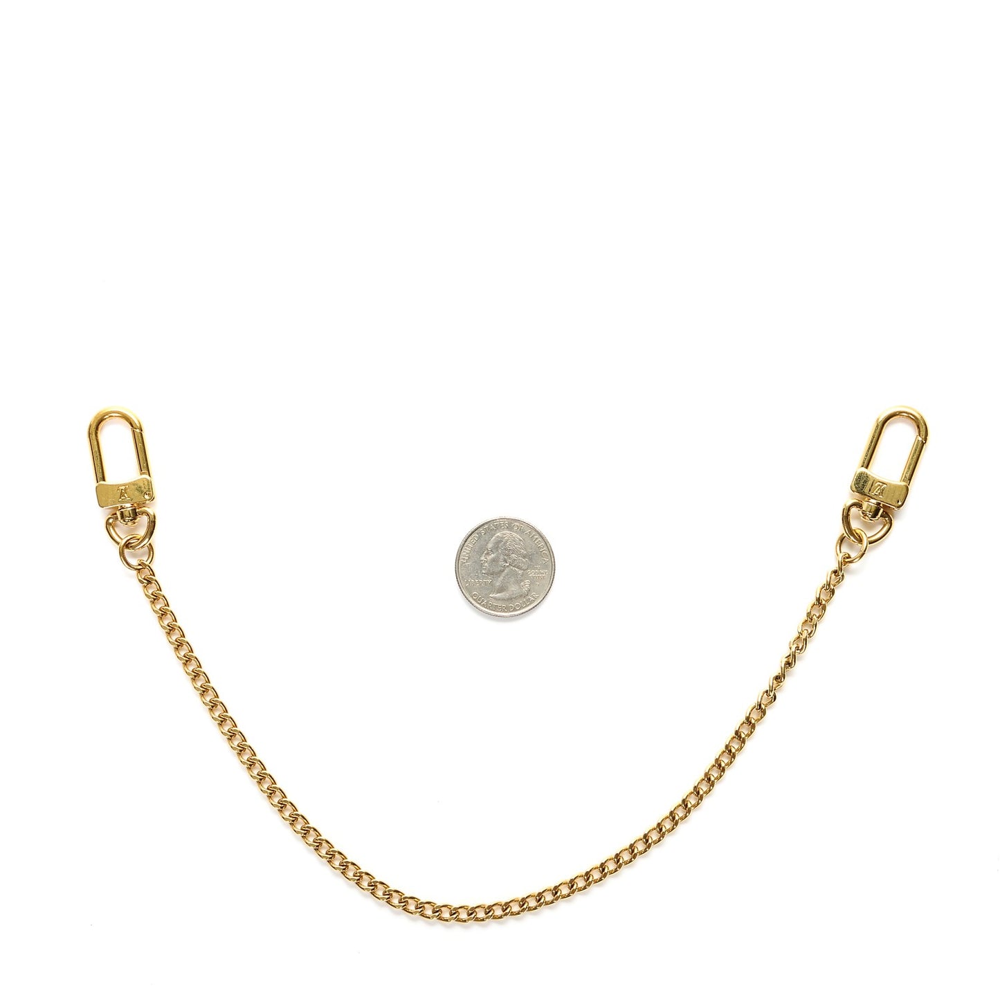 Metal Pochette Extender Key Ring Chain Gold