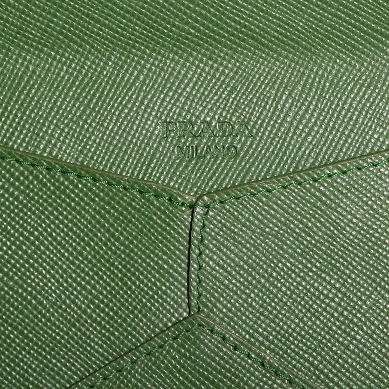 Prada Saffiano Metal Envelope Wallet Larice 7 of 10