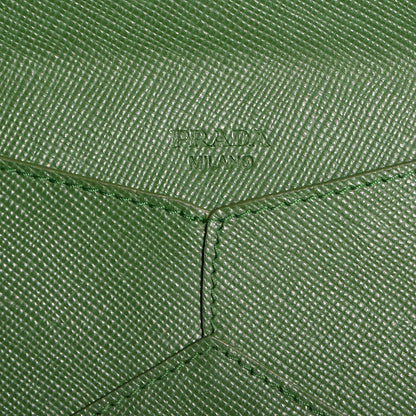 Prada Saffiano Metal Envelope Wallet Larice 7 of 10