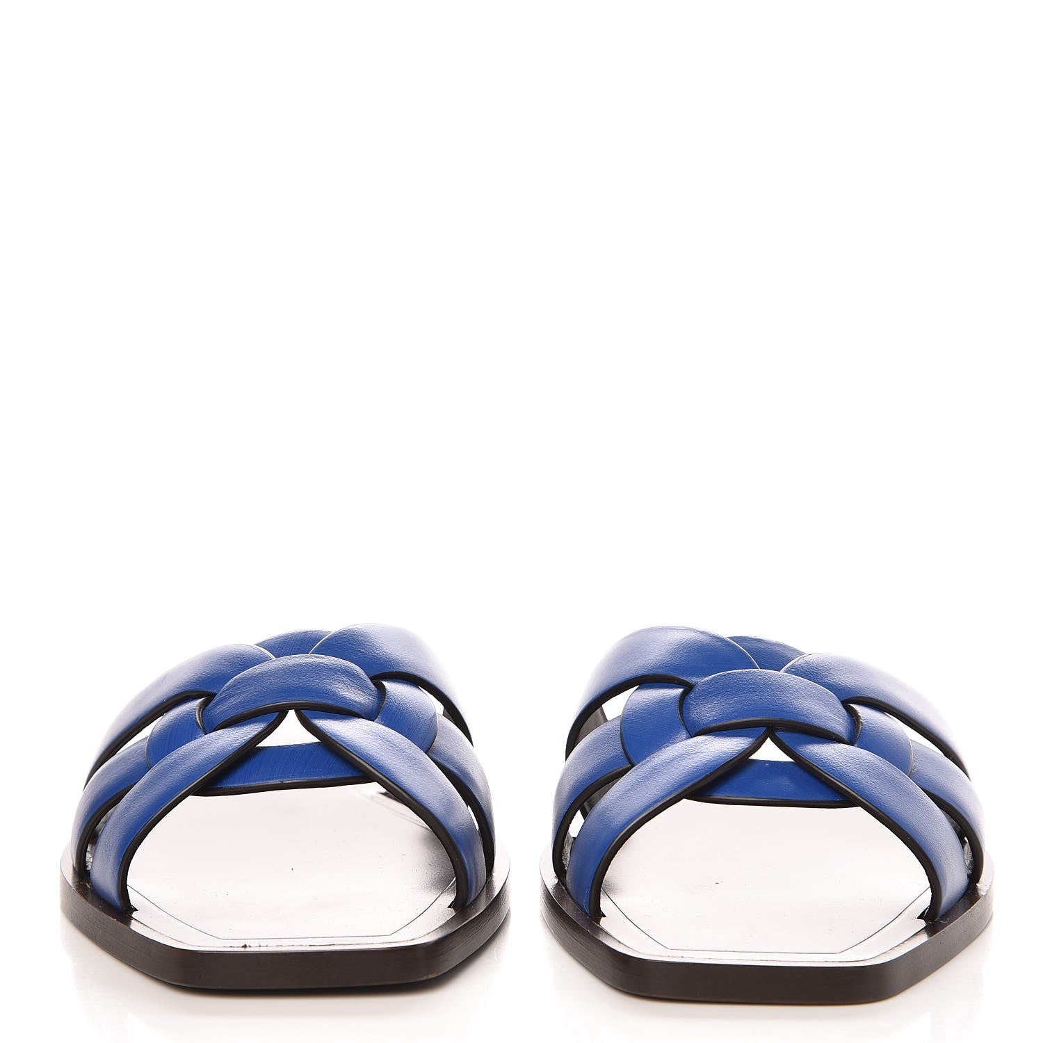 Saint Laurent Calfskin Nu Pied 05 Slide Sandal 37 Blue Majorelle 2 of 9