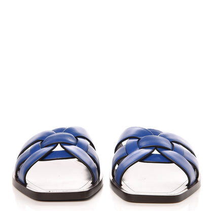Saint Laurent Calfskin Nu Pied 05 Slide Sandal 37 Blue Majorelle 2 of 9