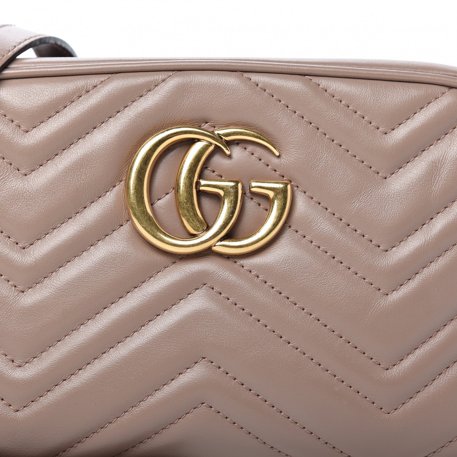 Gucci Calfskin Matelasse Small GG Marmont Chain Shoulder Bag Porcelain Rose 10 of 11