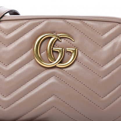 Gucci Calfskin Matelasse Small GG Marmont Chain Shoulder Bag Porcelain Rose 10 of 11