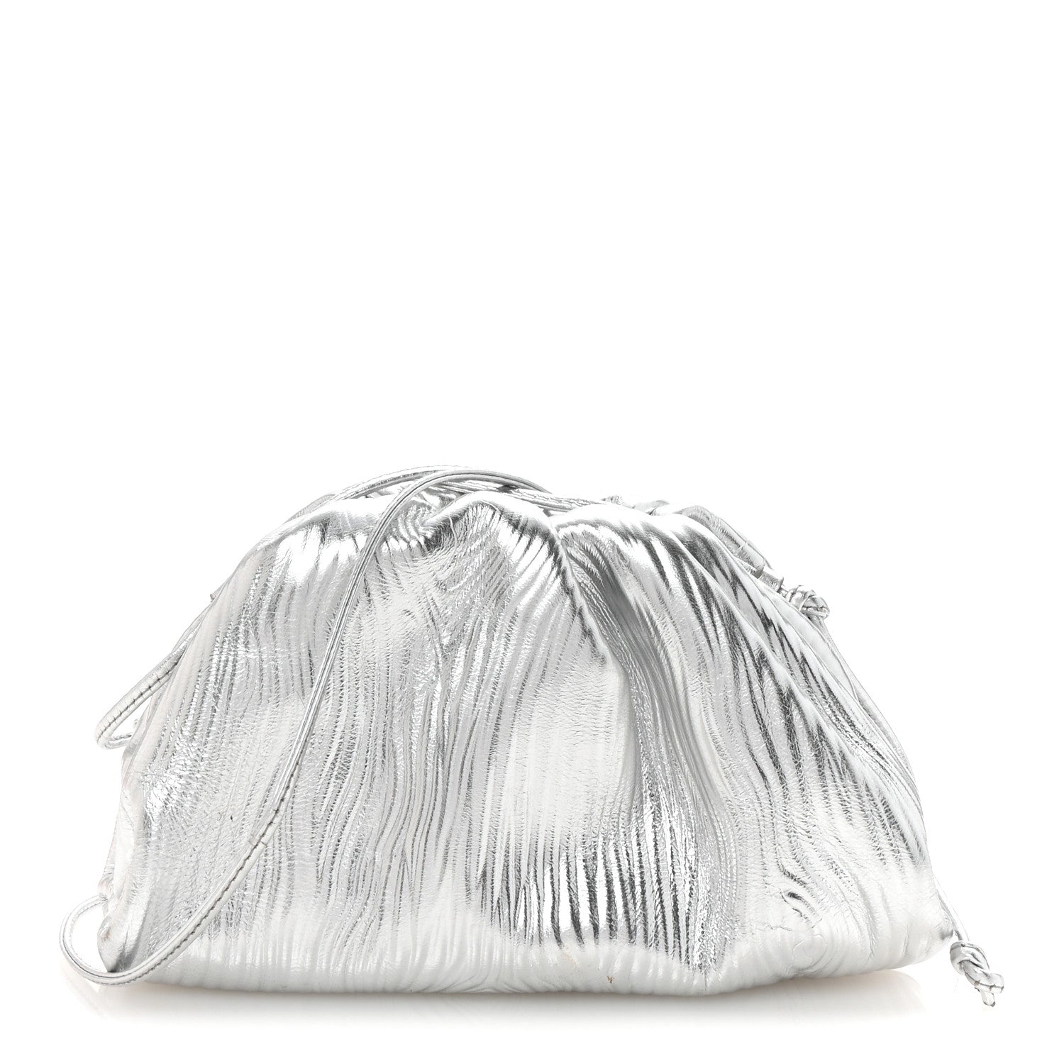 Bottega Veneta Metallic Bark Calfskin The Mini Pouch Silver 1 of 10