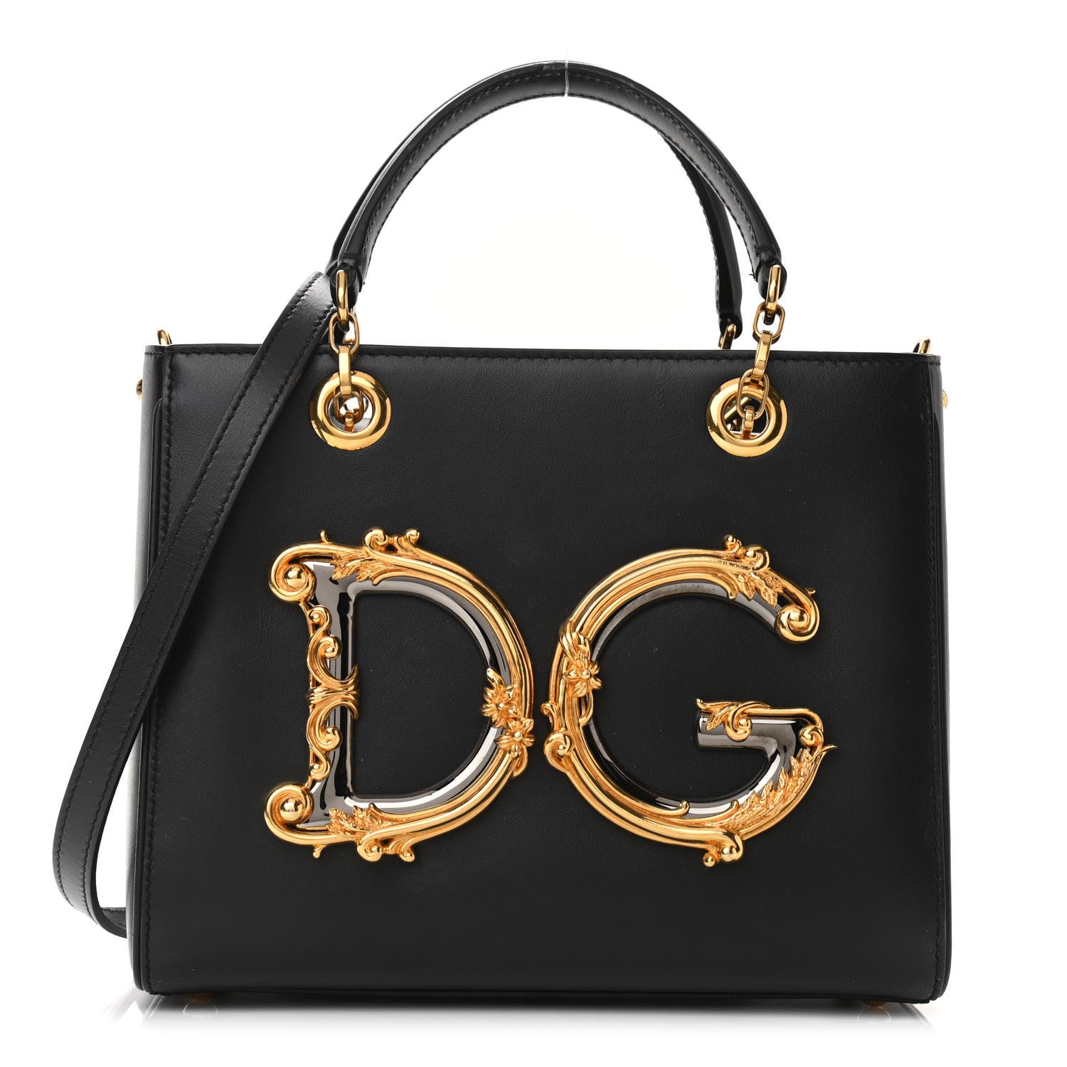Dolce & Gabbana Nappa Large DG Girls Tote Black 1 of 11