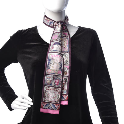 Louis Vuitton Silk Lettre A Louis Bandeau Bordeaux 2 of 6