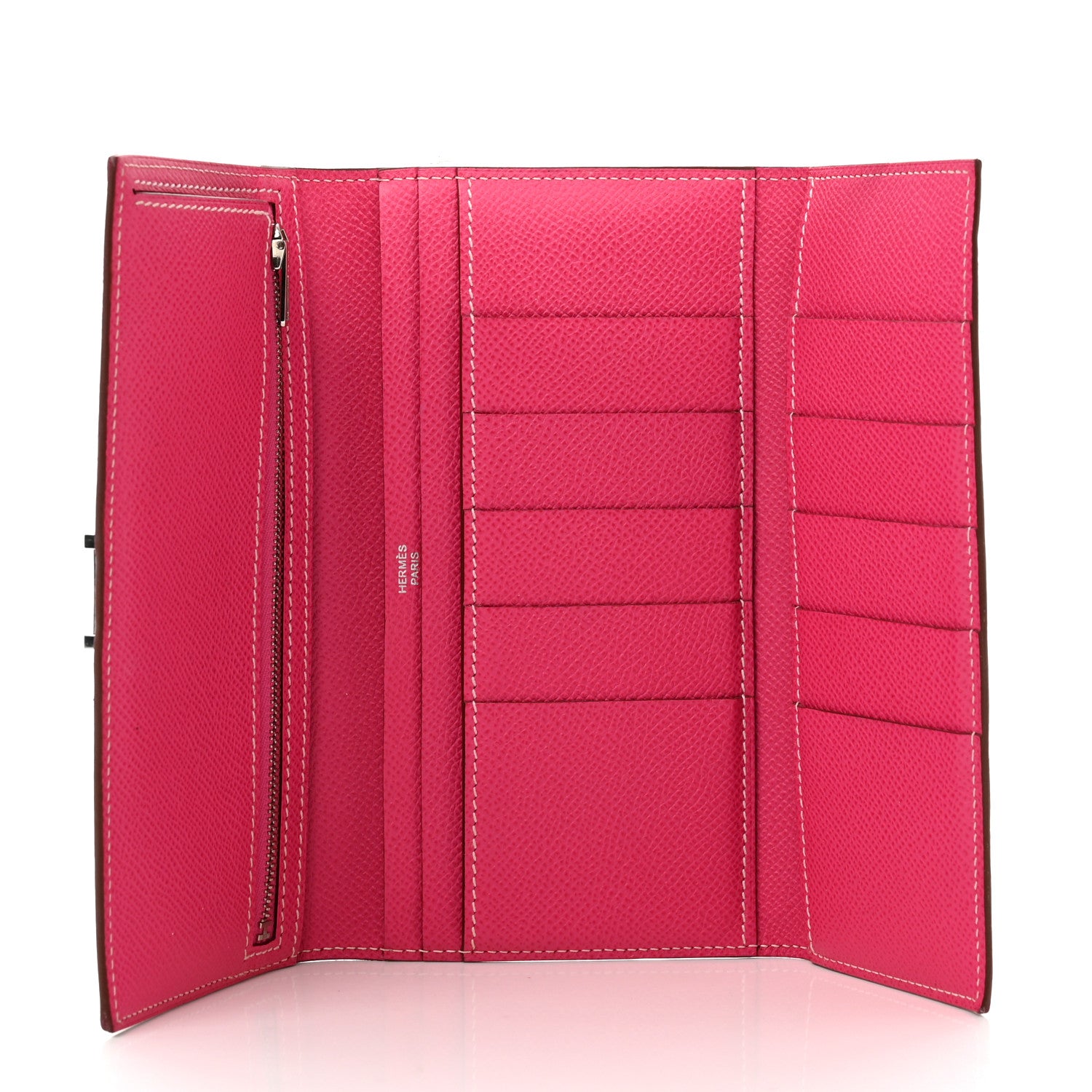Hermes Epsom Bi-Color Tri-Fold Bearn Wallet Tosca Rose Tyrien 5 of 6
