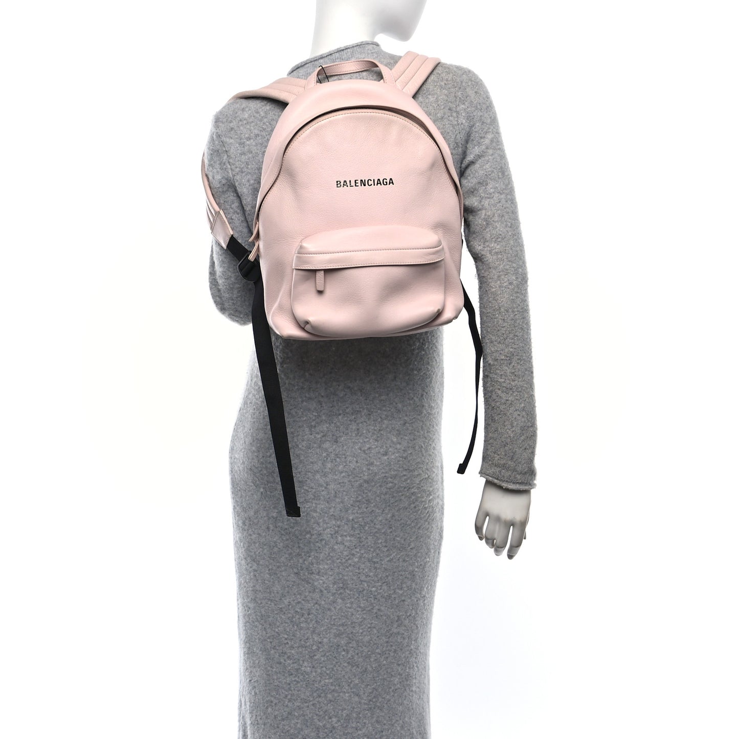 Smooth Calfskin Logo Small Everyday Backpack Light Rose Black