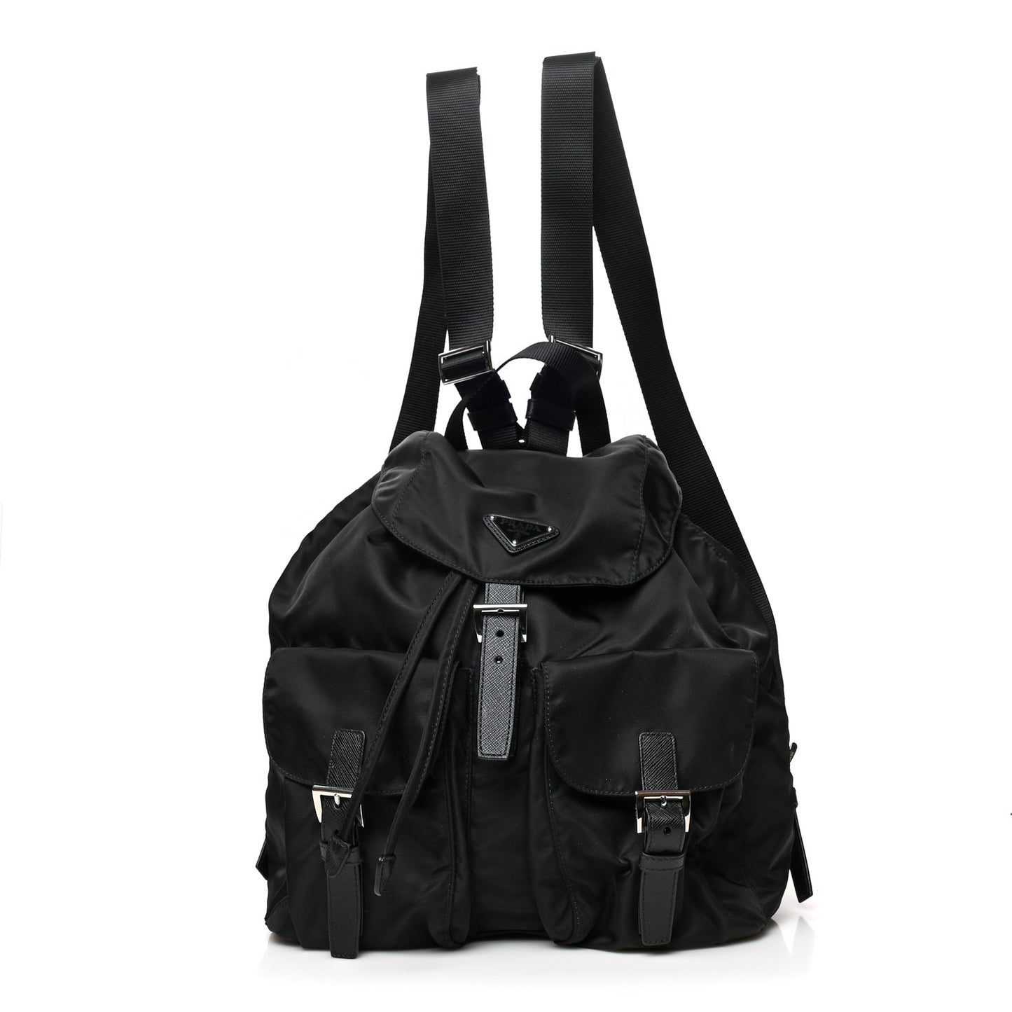 Tessuto Nylon Saffiano Medium Backpack Black