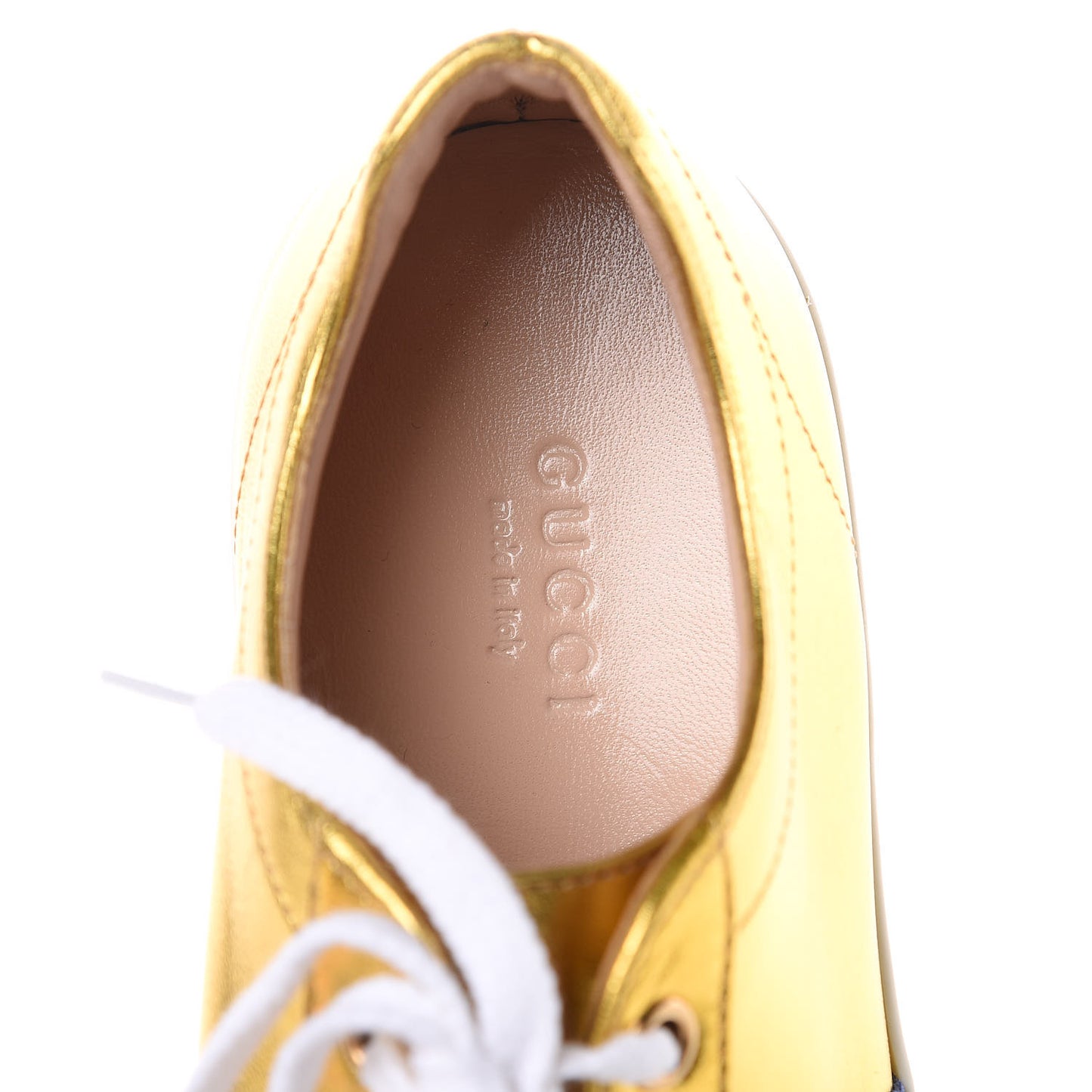 Metallic Nappa Sylvie Web Peggy Platform Sneakers 36 Oro Vecchio