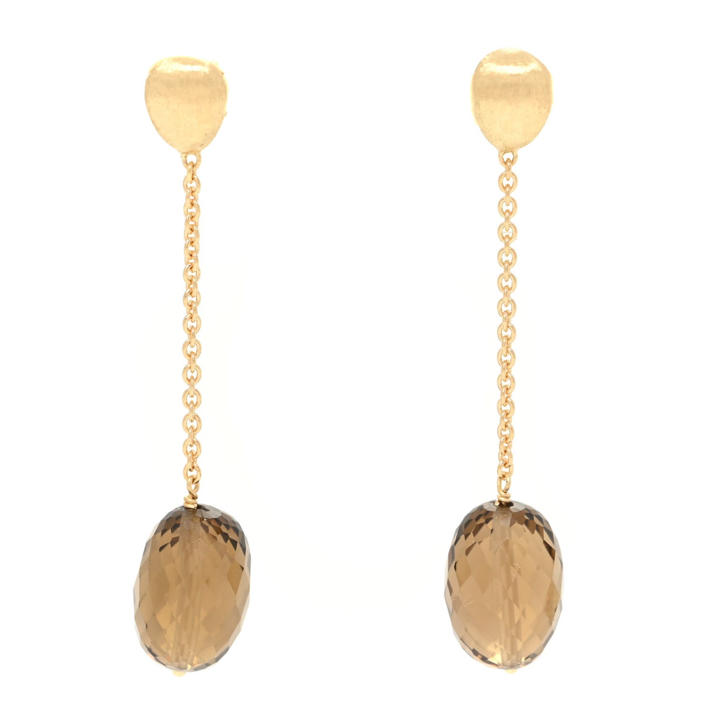 18K Yellow Gold Smoky Quartz Siviglia Drop Earrings