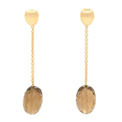 Marco Bicego 18K Yellow Gold Smoky Quartz Siviglia Drop Earrings 1 of 7