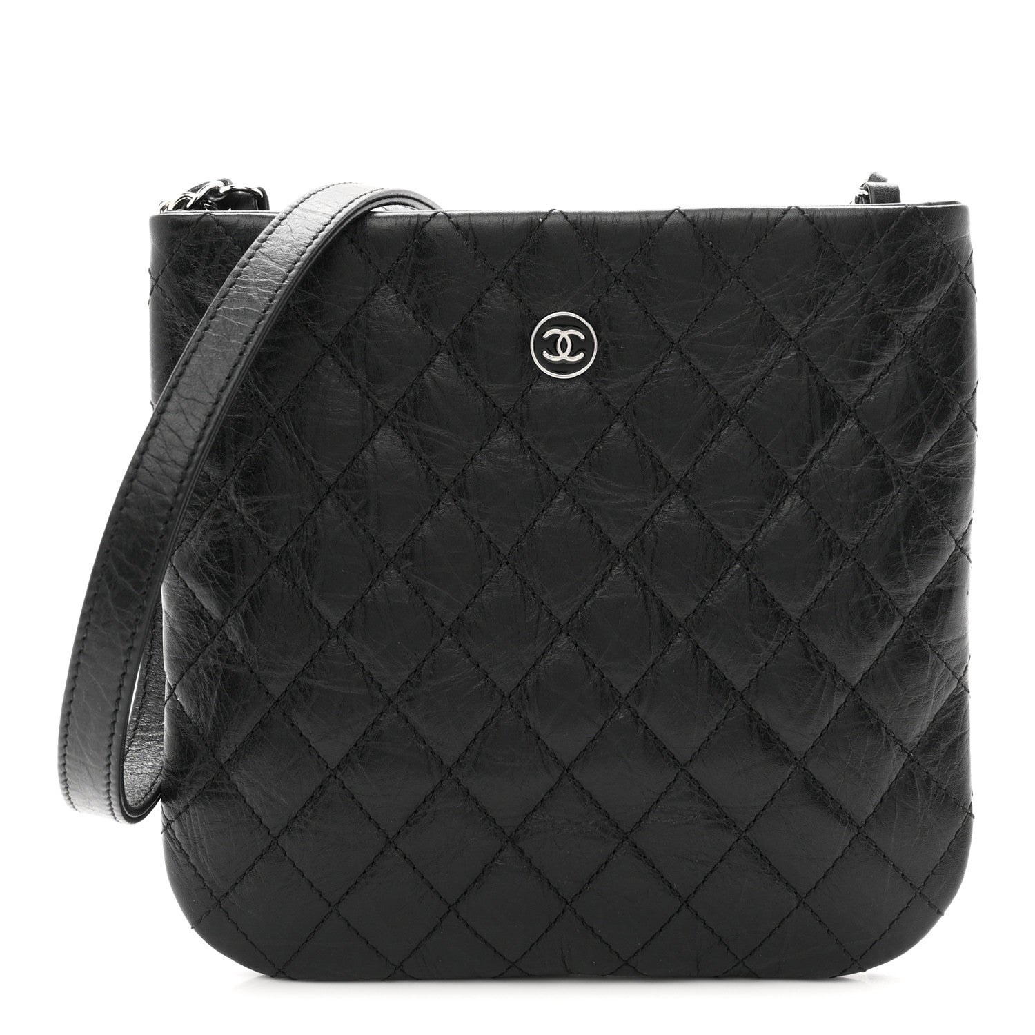 Chanel Aged Calfskin Quilted Crossbody Bag Black 1 of 10