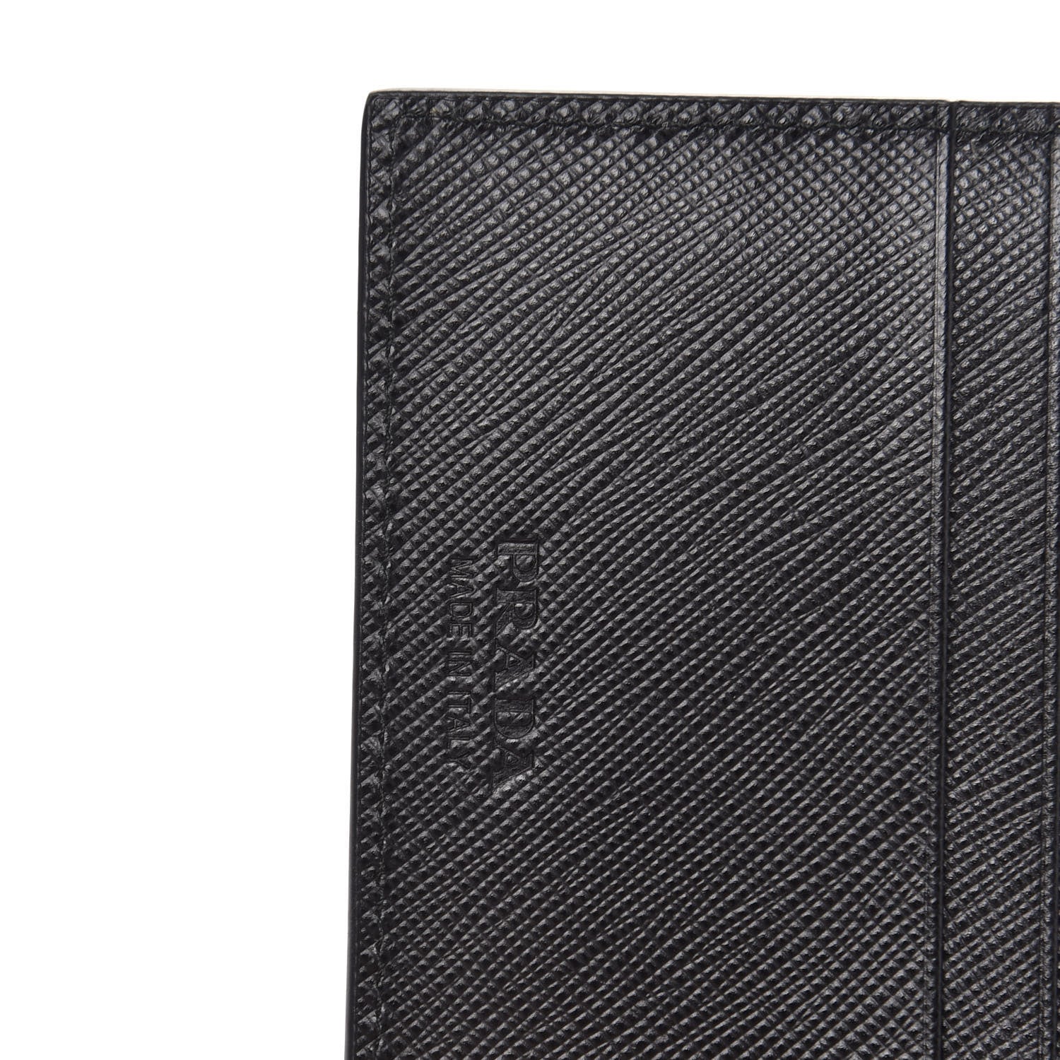 Prada Saffiano Crocodile Bi-Fold Wallet Black 5 of 8